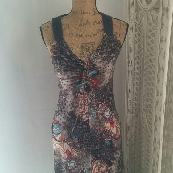 Natasha Gan Leather Chain Dress 10 - Picture 1 of 8